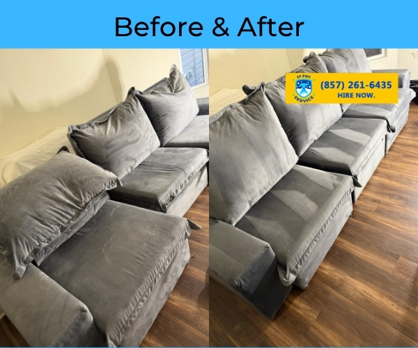 Sofa upholstery cleaning transformation